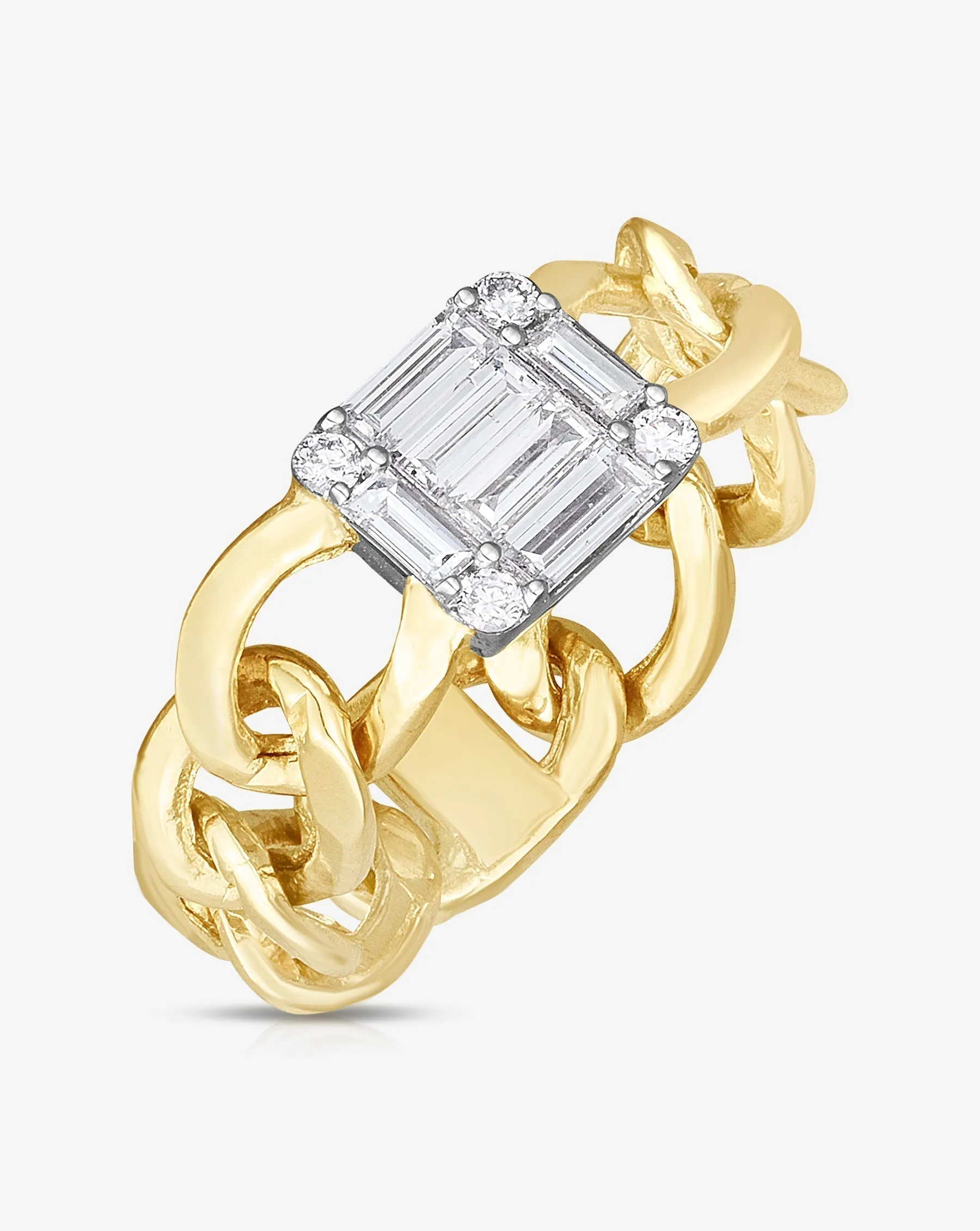 Emerald Illusion Curb Chain Ring
