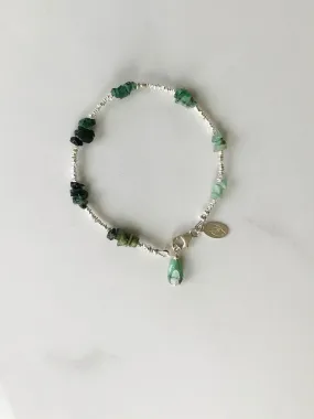 Emerald Nuggets & Fine Silver Bracelet