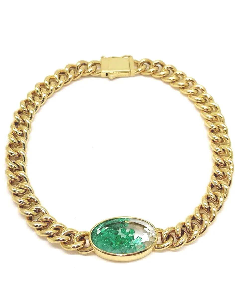 Emerald Shaker Curb Chain Bracelet