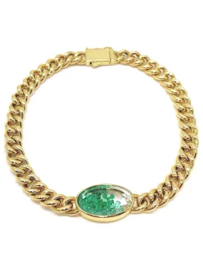 Emerald Shaker Curb Chain Bracelet