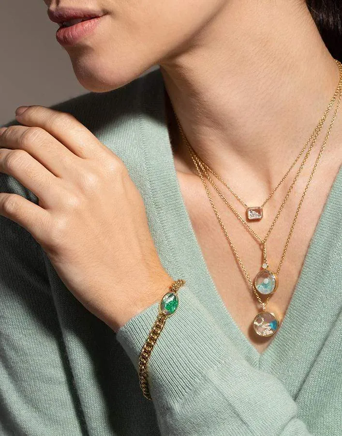 Emerald Shaker Curb Chain Bracelet