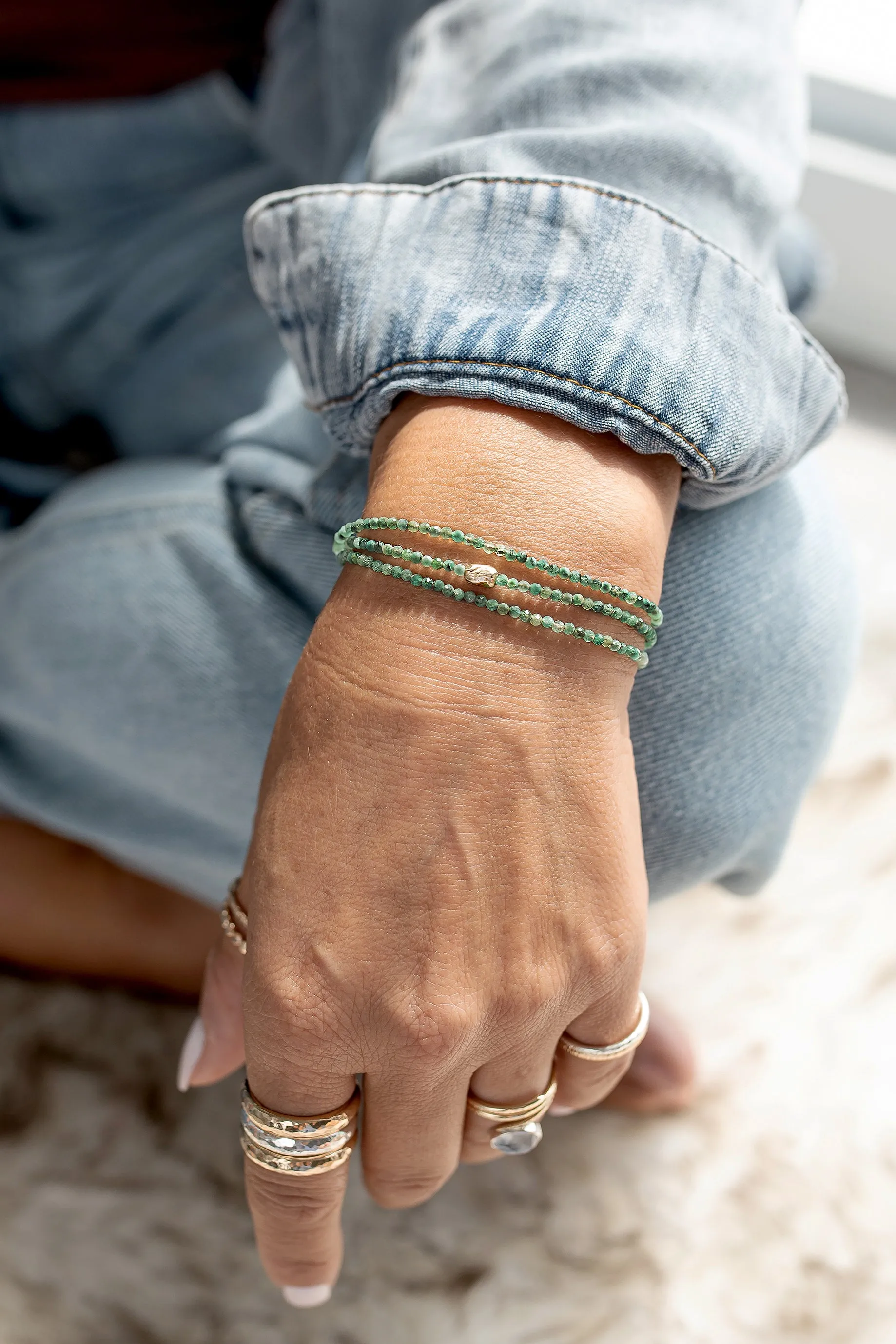 Emerald Stratus Wrap Bracelet