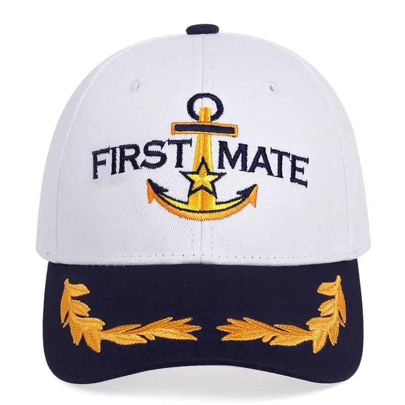 Fashion Baseball Caps Ship Spear Letters Embroidery White Turning Caps Snapback Hats Lace Straight Brim Hip Hop Outdoor Hats