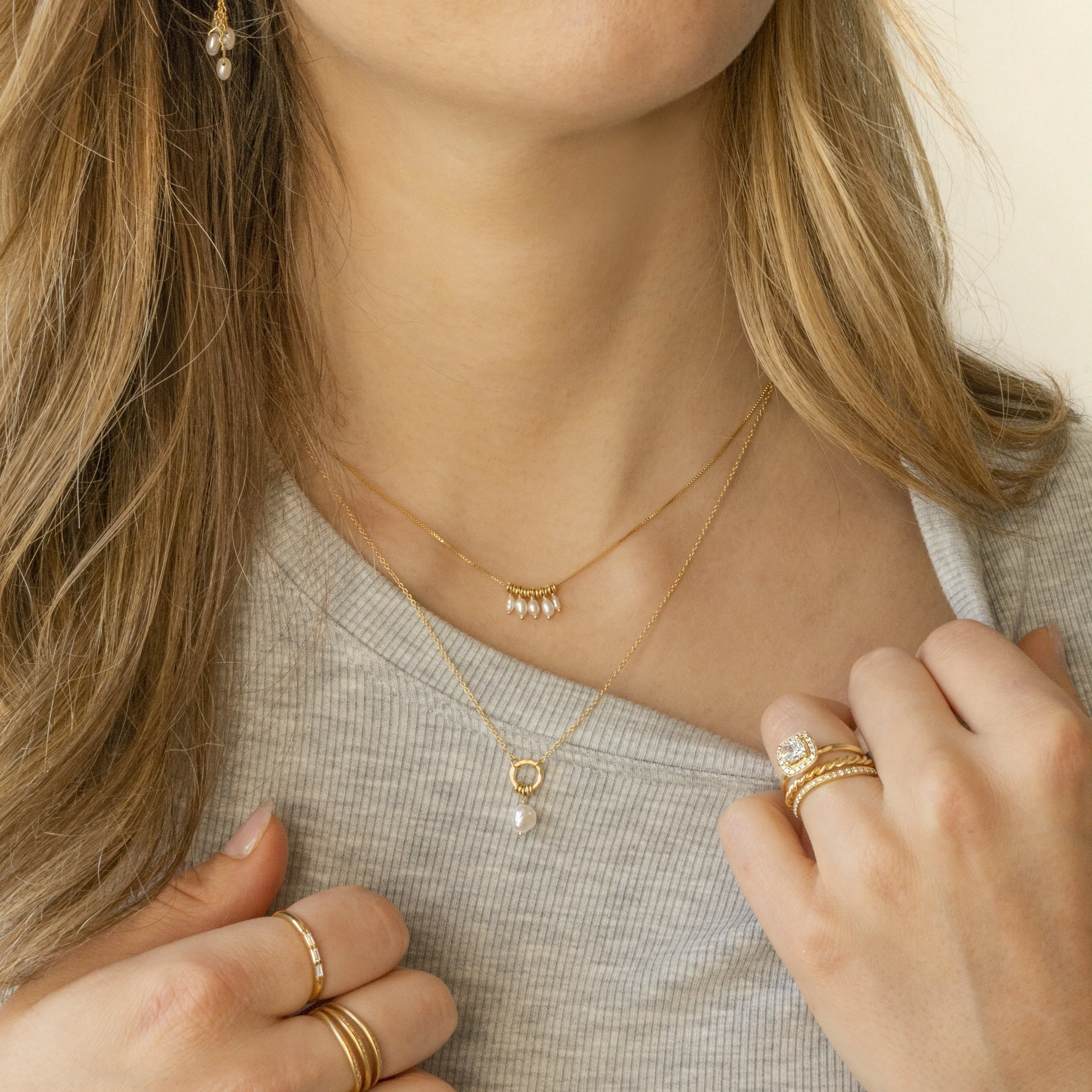 Five Little Rice Pearls 'Luna' Necklace