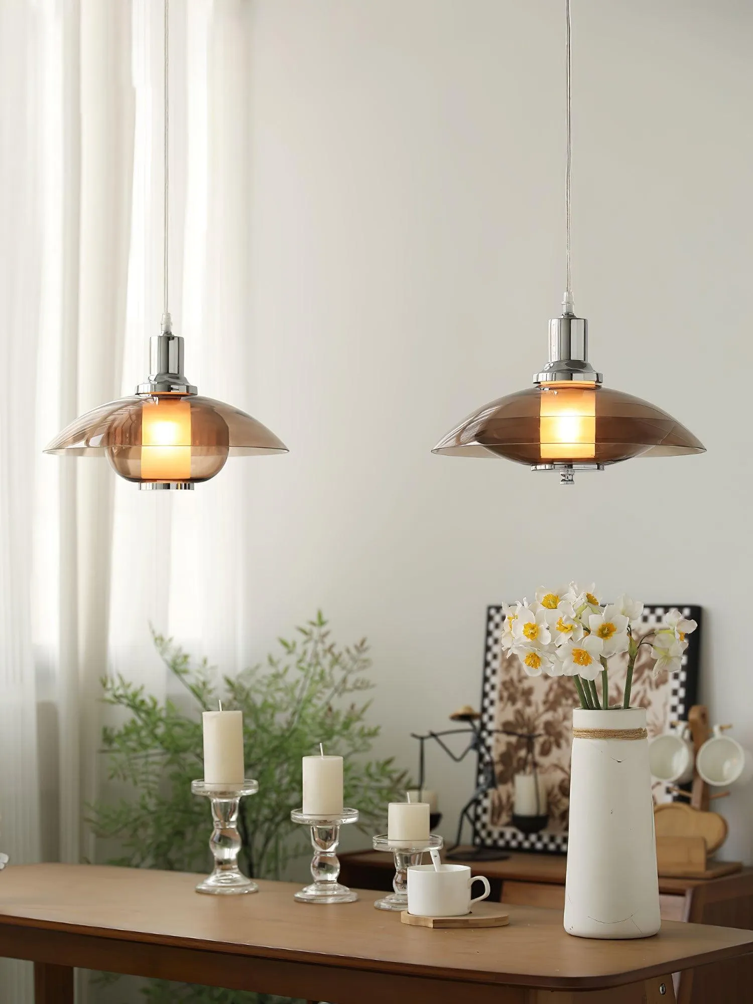 Flying Saucer Chrome Pendant Light