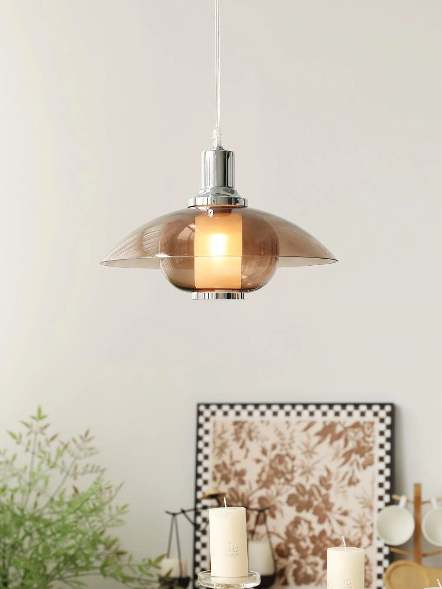 Flying Saucer Chrome Pendant Light