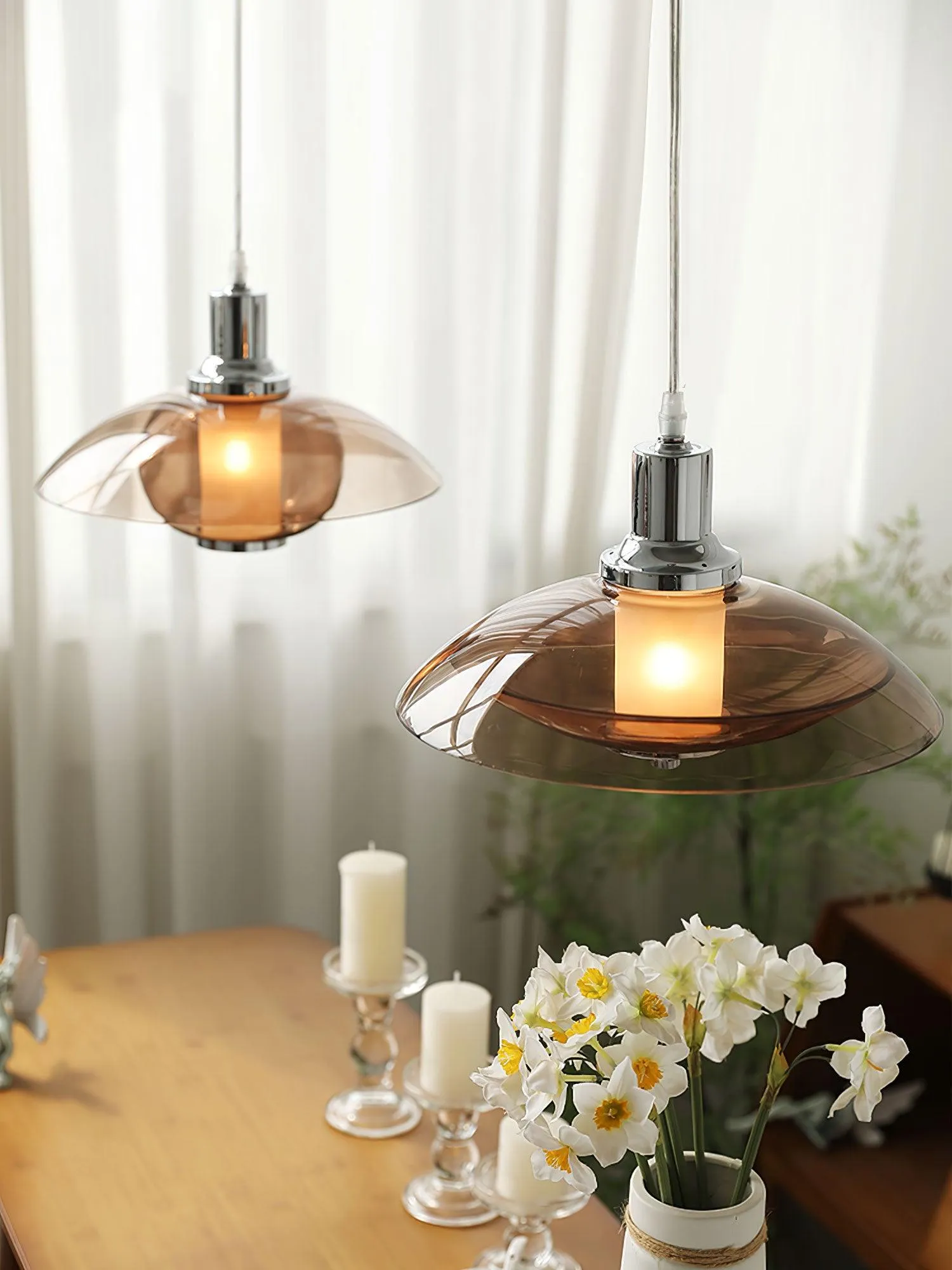 Flying Saucer Chrome Pendant Light