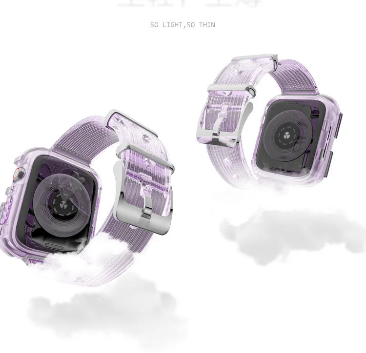For Apple Watch 1/2/3/4/5 transparent silicone integrated sports strap