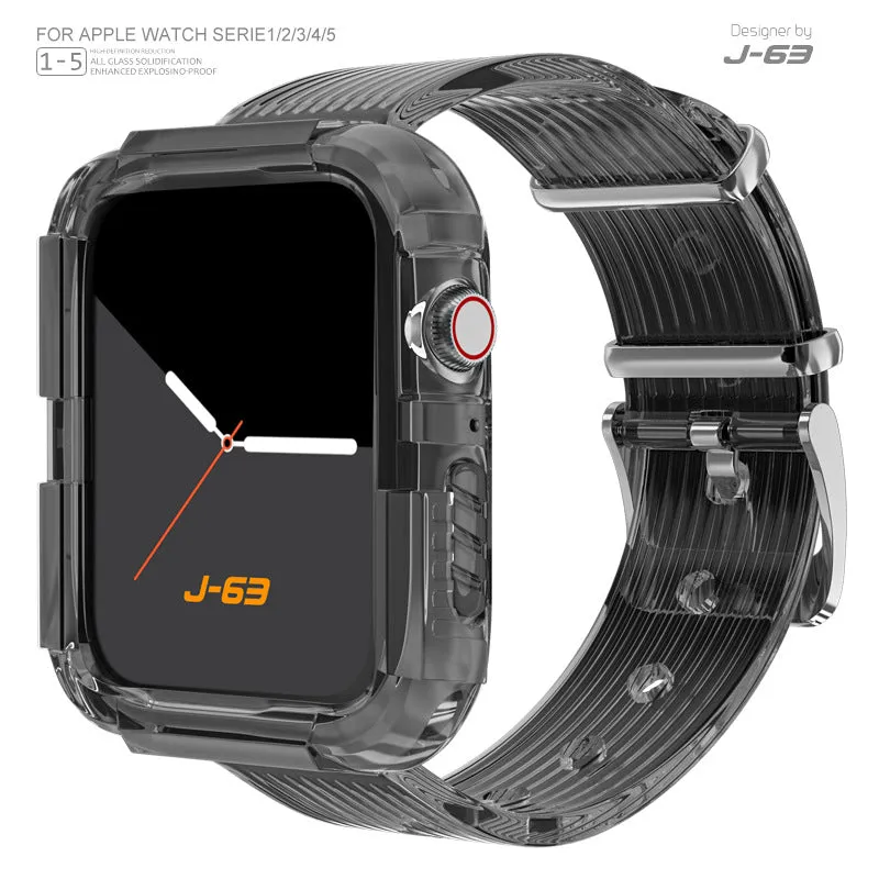 For Apple Watch 1/2/3/4/5 transparent silicone integrated sports strap