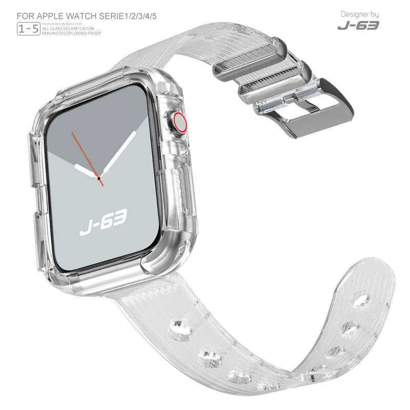 For Apple Watch 1/2/3/4/5 transparent silicone integrated sports strap