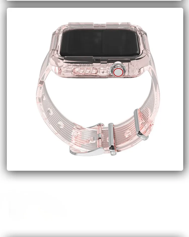For Apple Watch 1/2/3/4/5 transparent silicone integrated sports strap