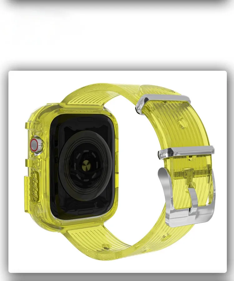 For Apple Watch 1/2/3/4/5 transparent silicone integrated sports strap