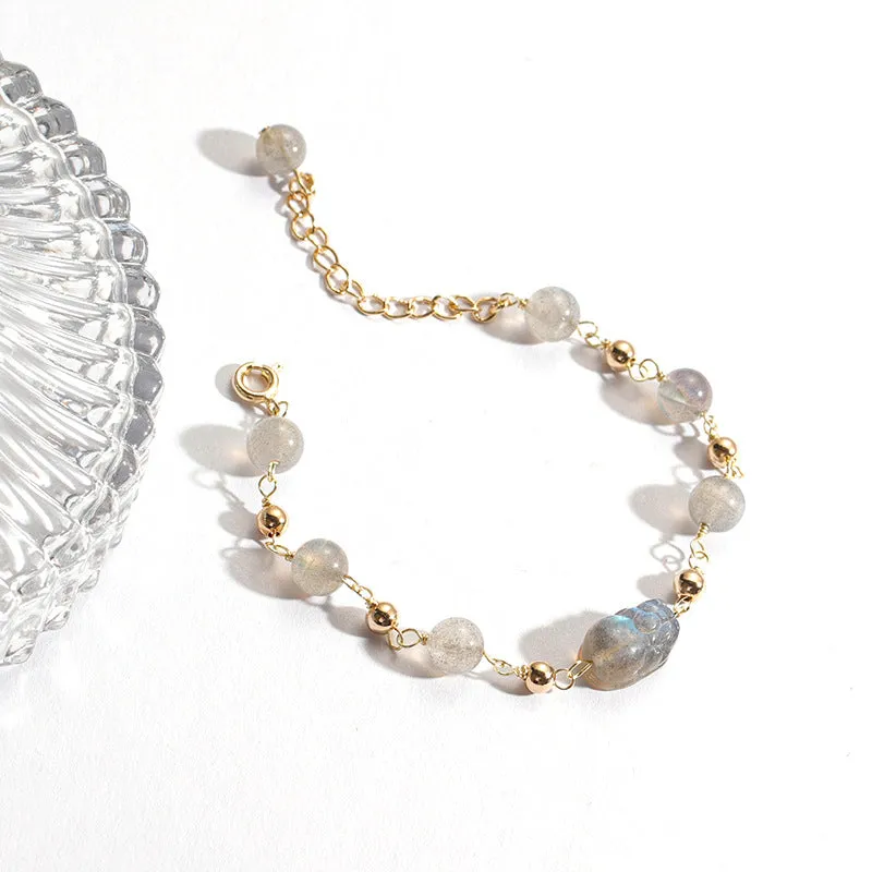 Fortune's Favor Sterling Silver Bracelet with Crystal Moonlight Stone