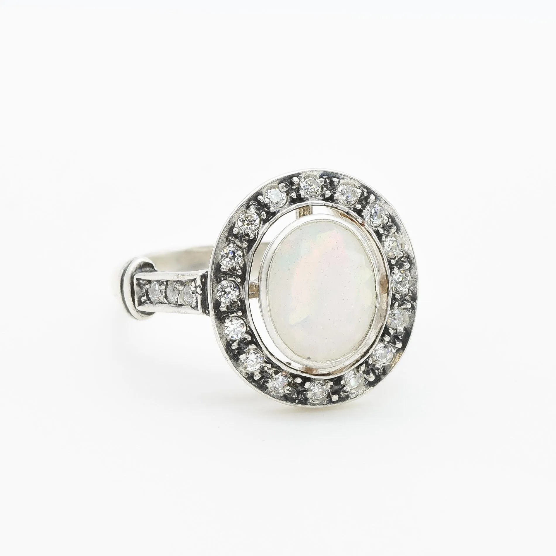 Genuine Opal Ring - Vintage Oval Ring - Fire Opal Ring