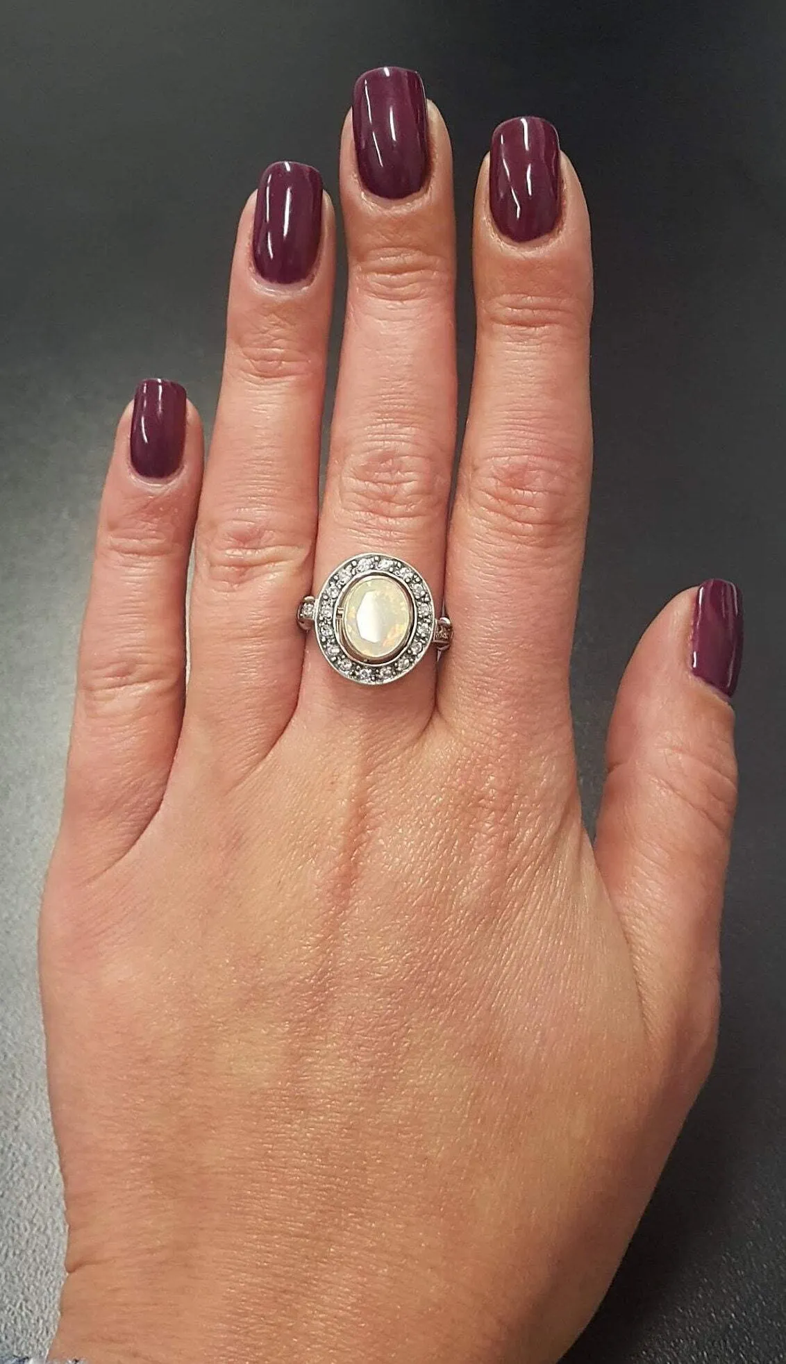 Genuine Opal Ring - Vintage Oval Ring - Fire Opal Ring