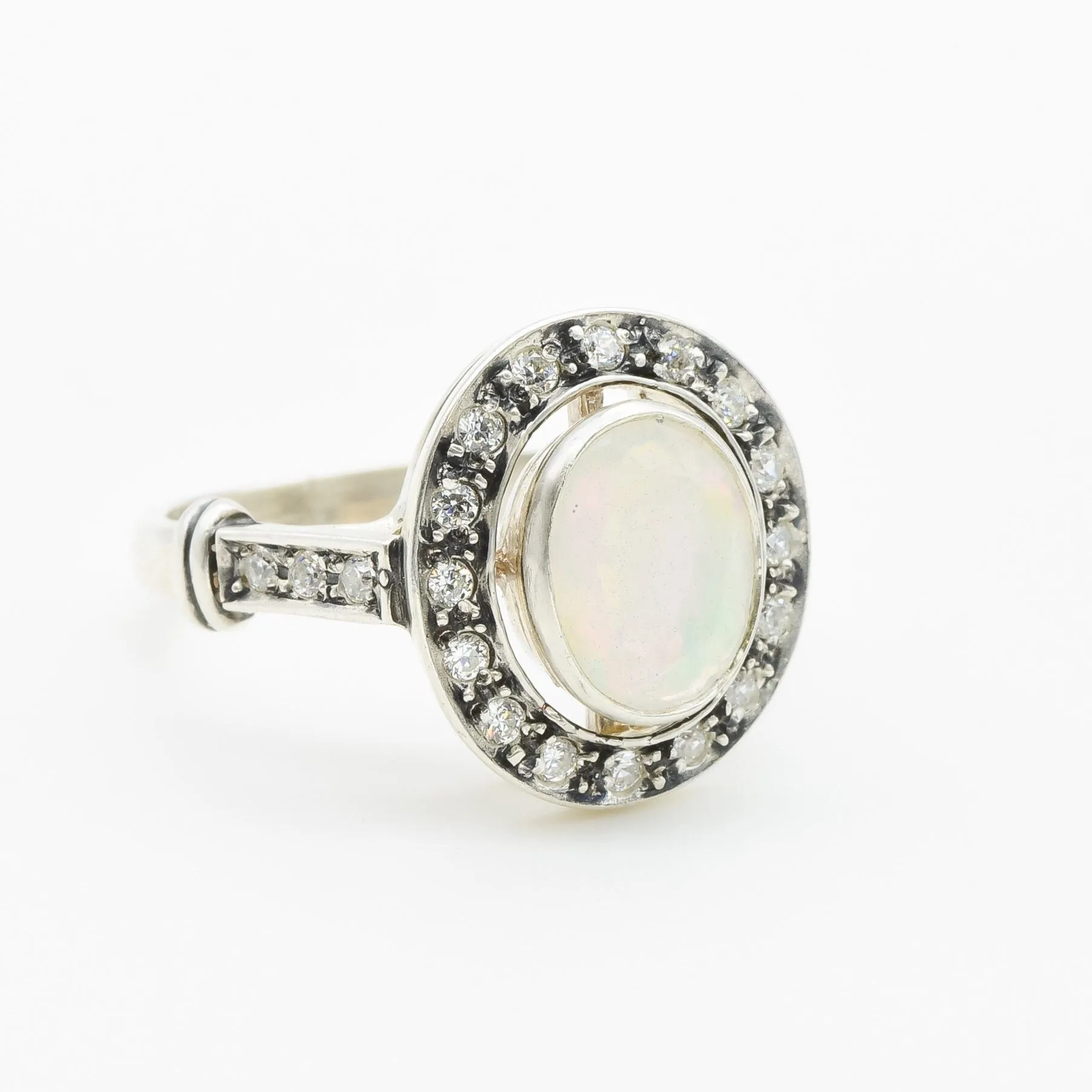 Genuine Opal Ring - Vintage Oval Ring - Fire Opal Ring