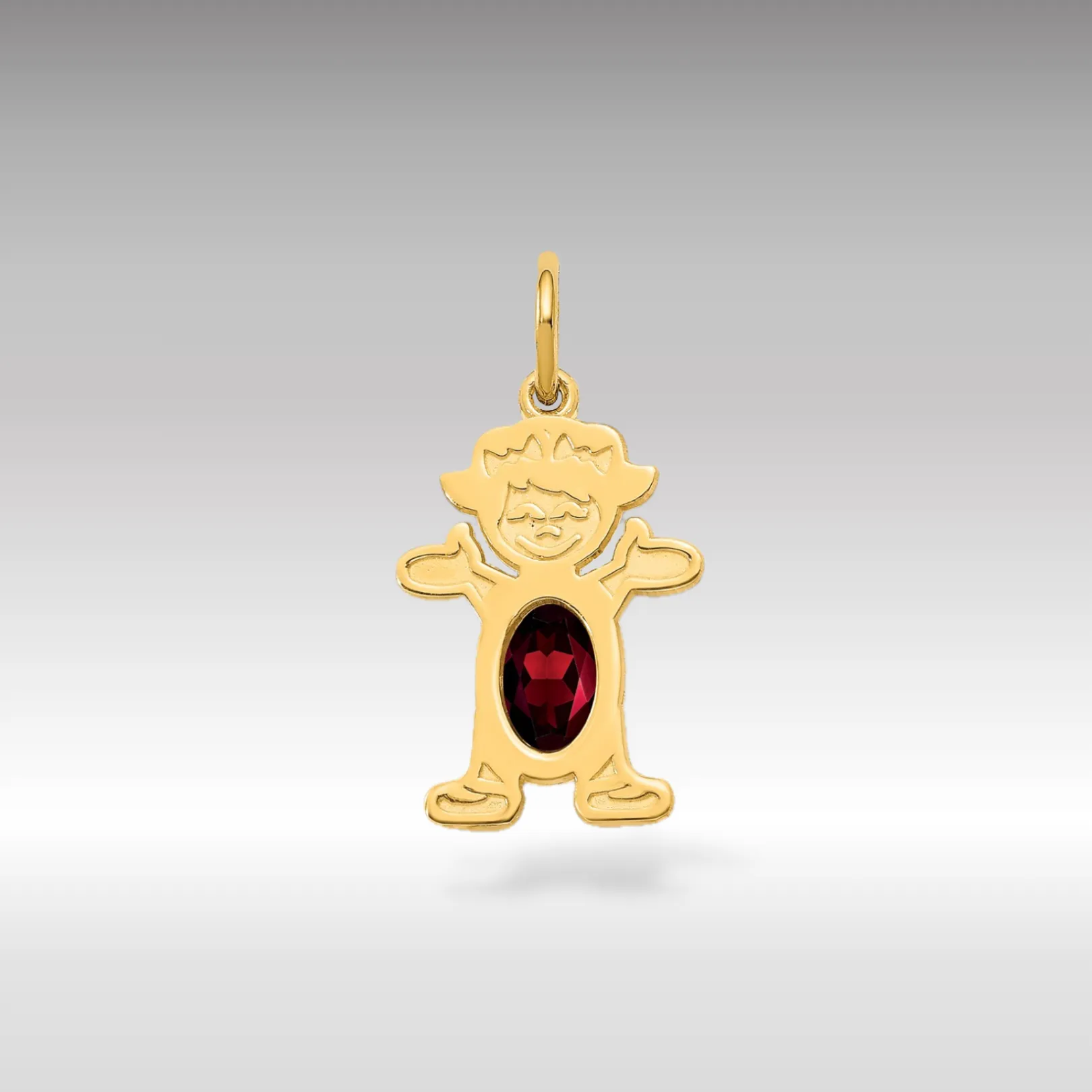 Girl January Birthstone Garnet Pendant