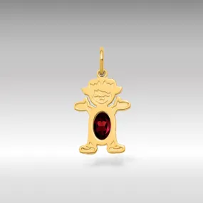 Girl January Birthstone Garnet Pendant