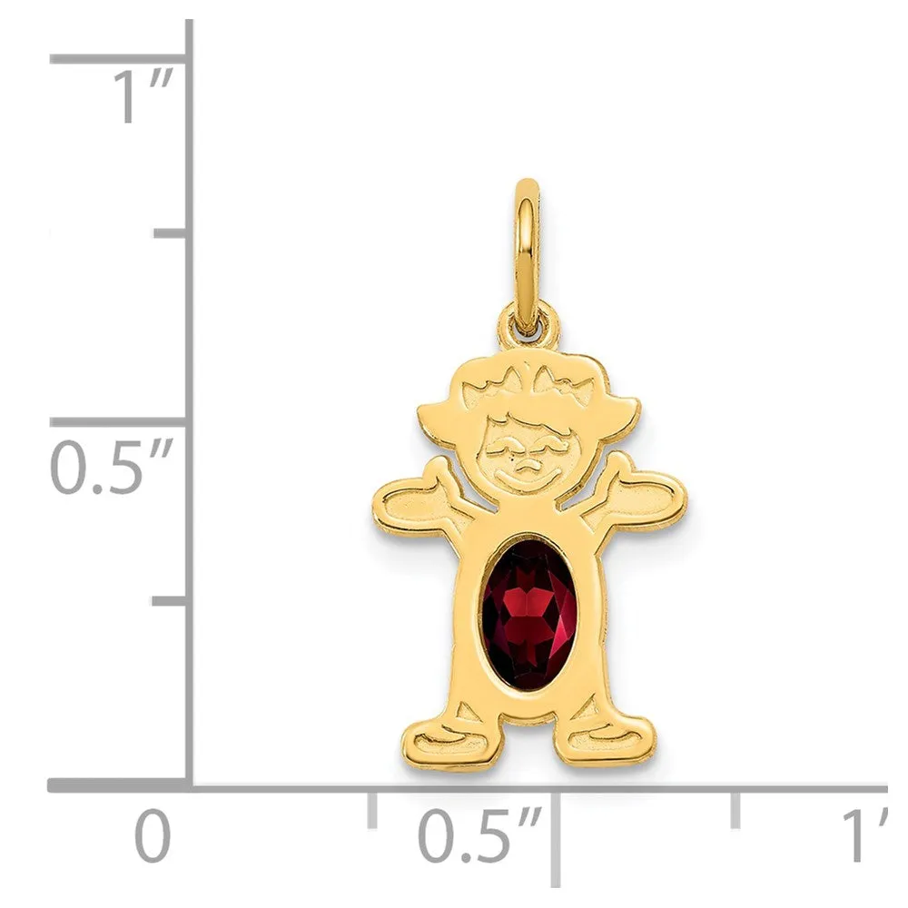 Girl January Birthstone Garnet Pendant