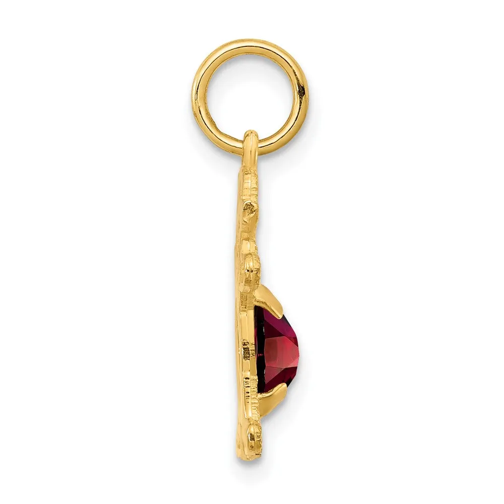 Girl January Birthstone Garnet Pendant
