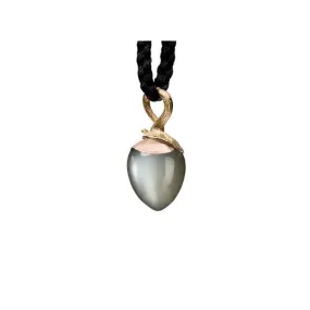 Grey Moonstone Lotus Pendant