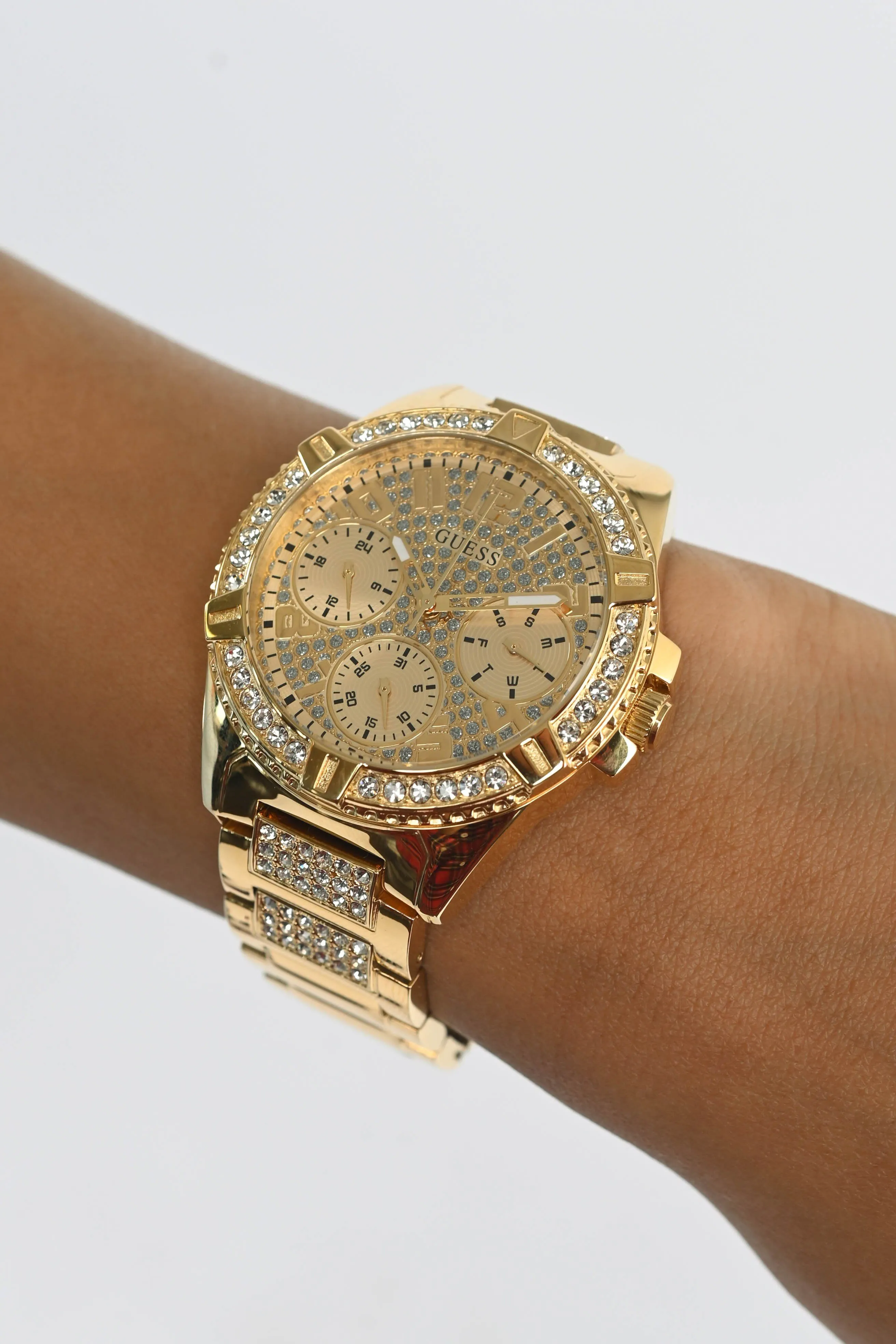 Guess Lady Frontier Crystal Gold Watch W1156L2