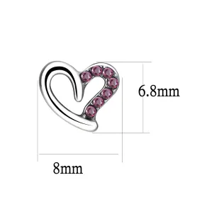 High polished (no plating) Stainless Steel Earrings with AAA Grade CZ in Ruby for Women Ruby Stone Color Style DA082