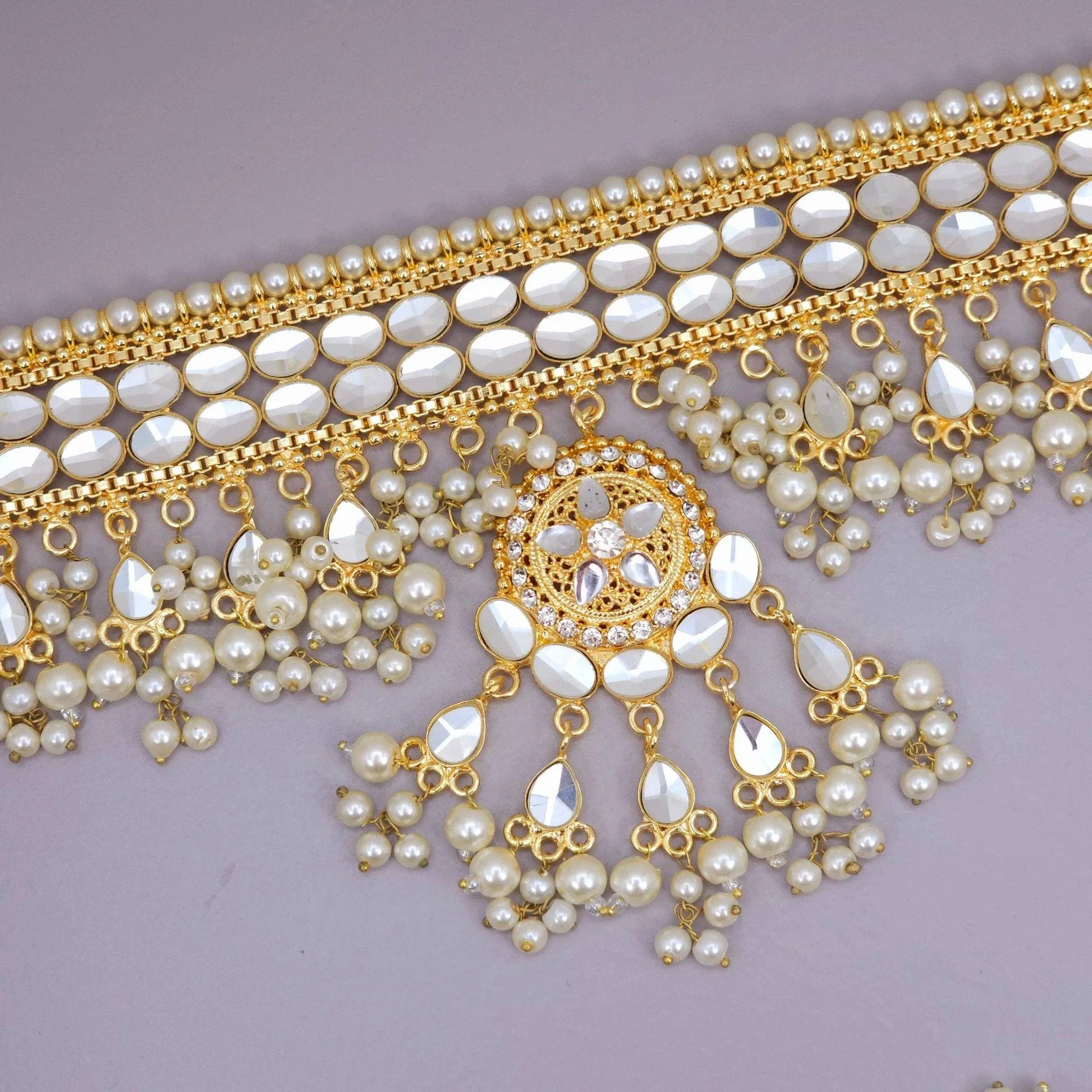 Hoor Faux Kundan Choker Necklace Set