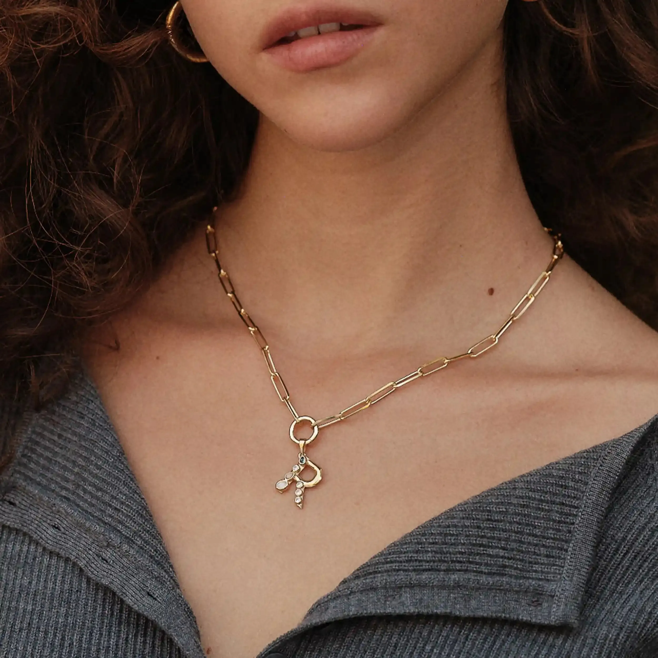 Initial Single Charm Necklace