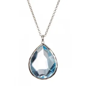 IPPOLITA STERLING SILVER WONDERLAND LARGE BLUE TOPAZ TEARDROP PENDANT NECKLACE