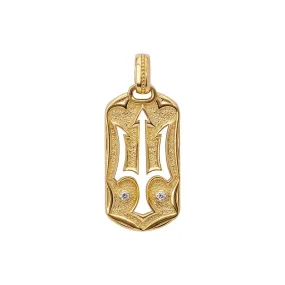 Konstantino Mens Kavafi 18K Yellow Gold Diamond Triton Pendant