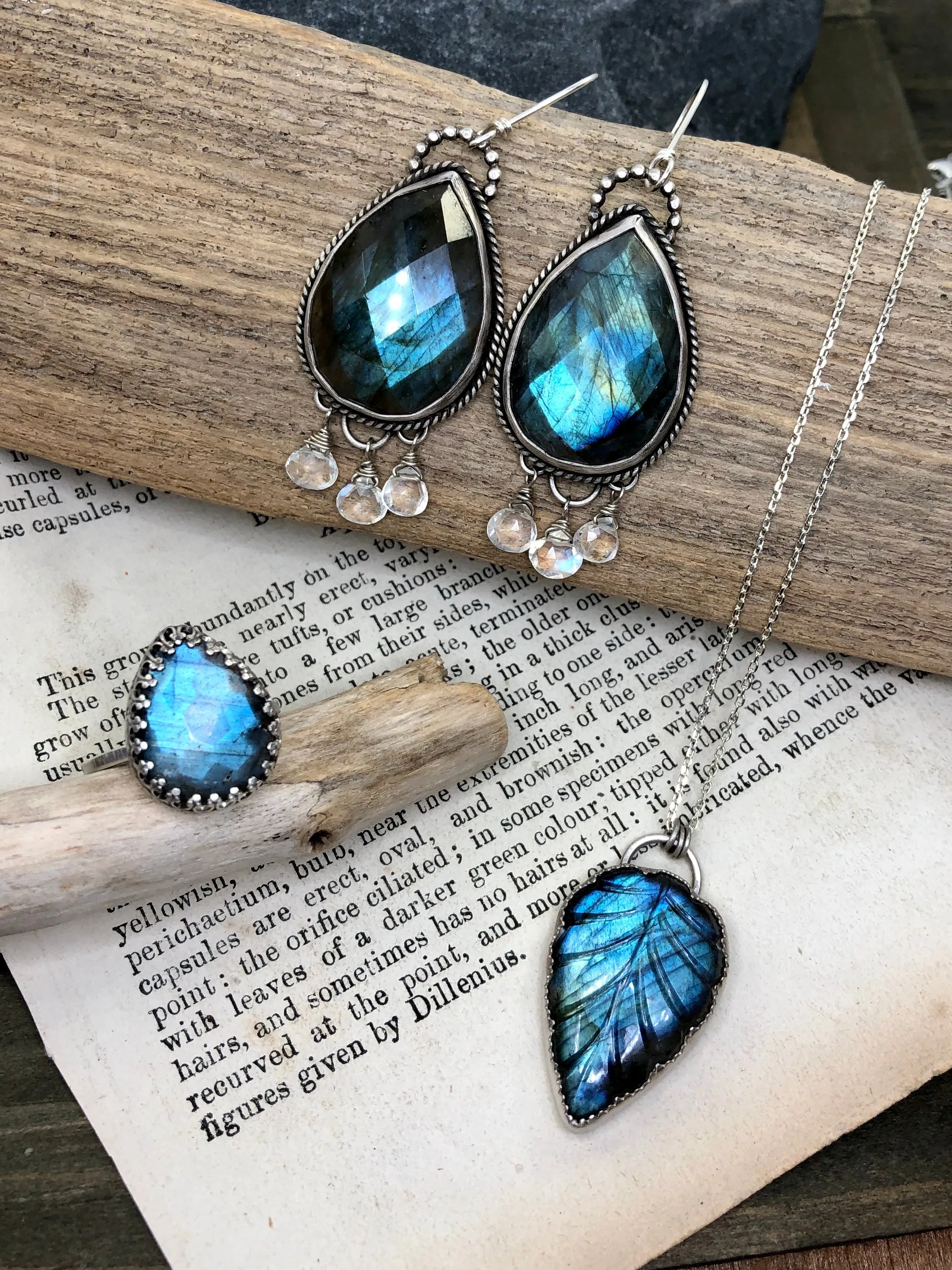 Labradorite Leaf Necklace