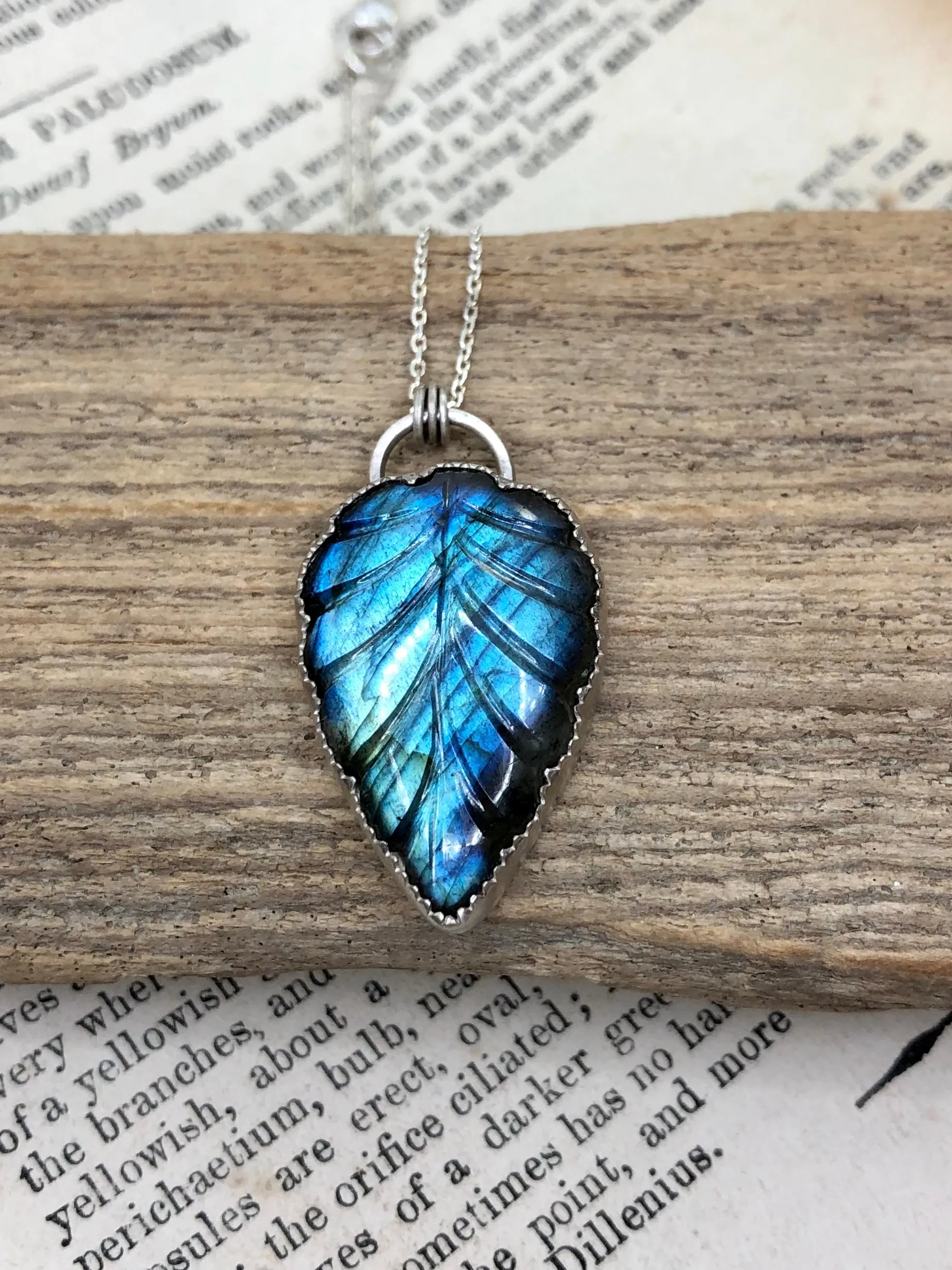 Labradorite Leaf Necklace