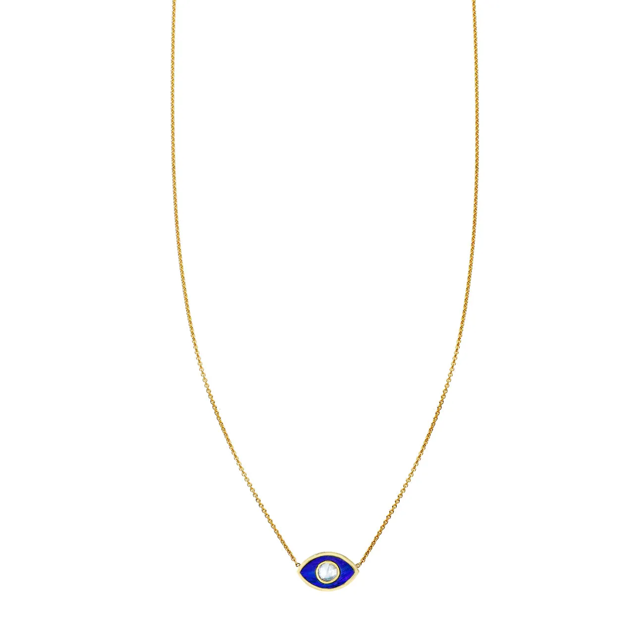Large Opal & Diamond Evil Eye Necklace
