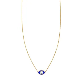 Large Opal & Diamond Evil Eye Necklace