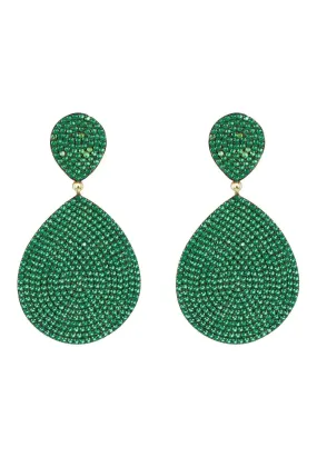 Latelita London Monte Carlo Earrings Gold Emerald Zircon