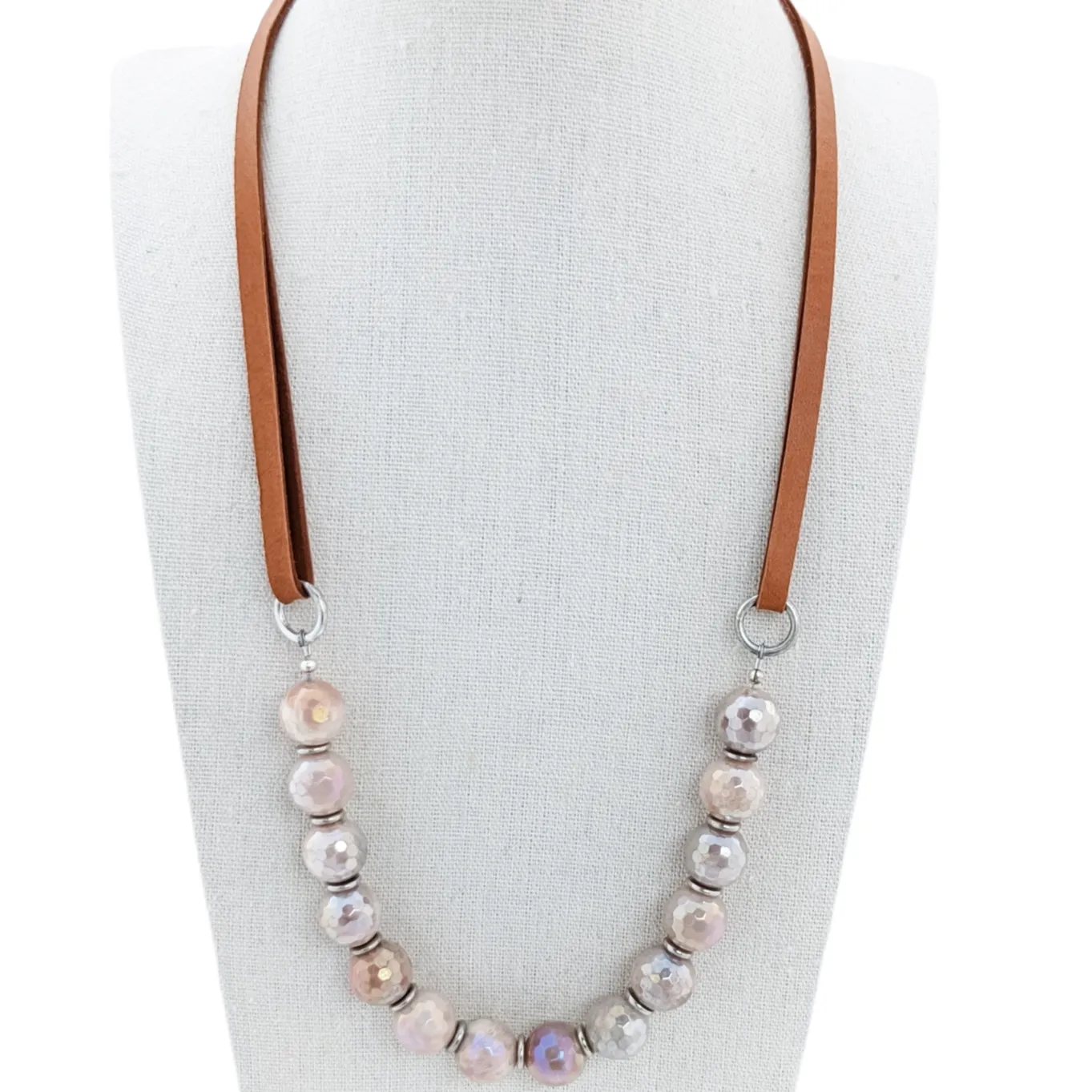 Leather & Moonstone Necklace