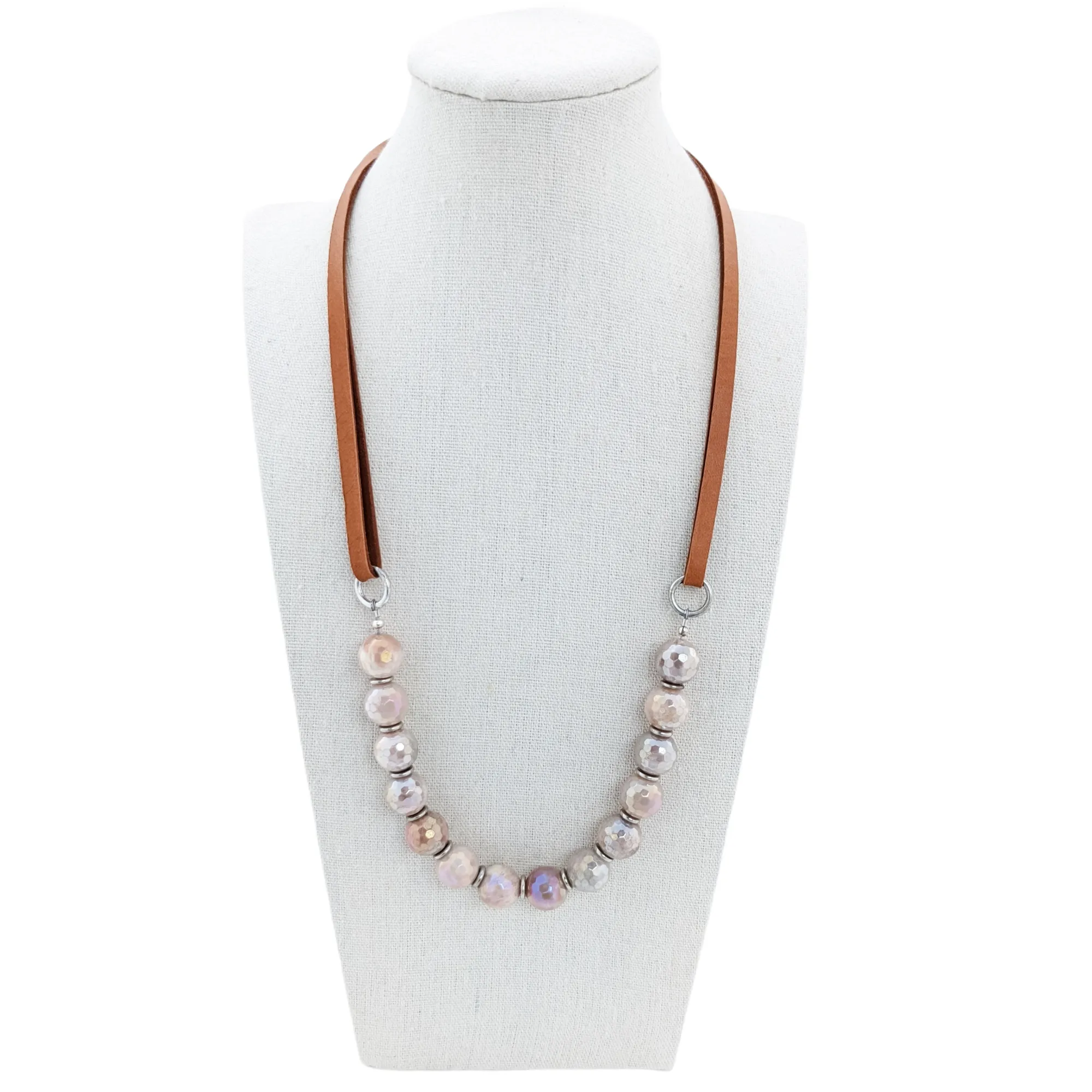 Leather & Moonstone Necklace