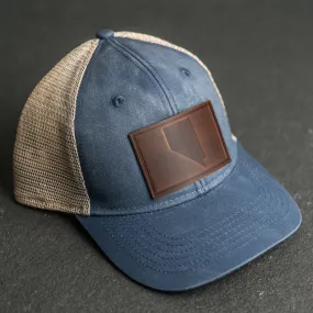 Leather Patch Ponytail Style Hat - Nevada Stamp