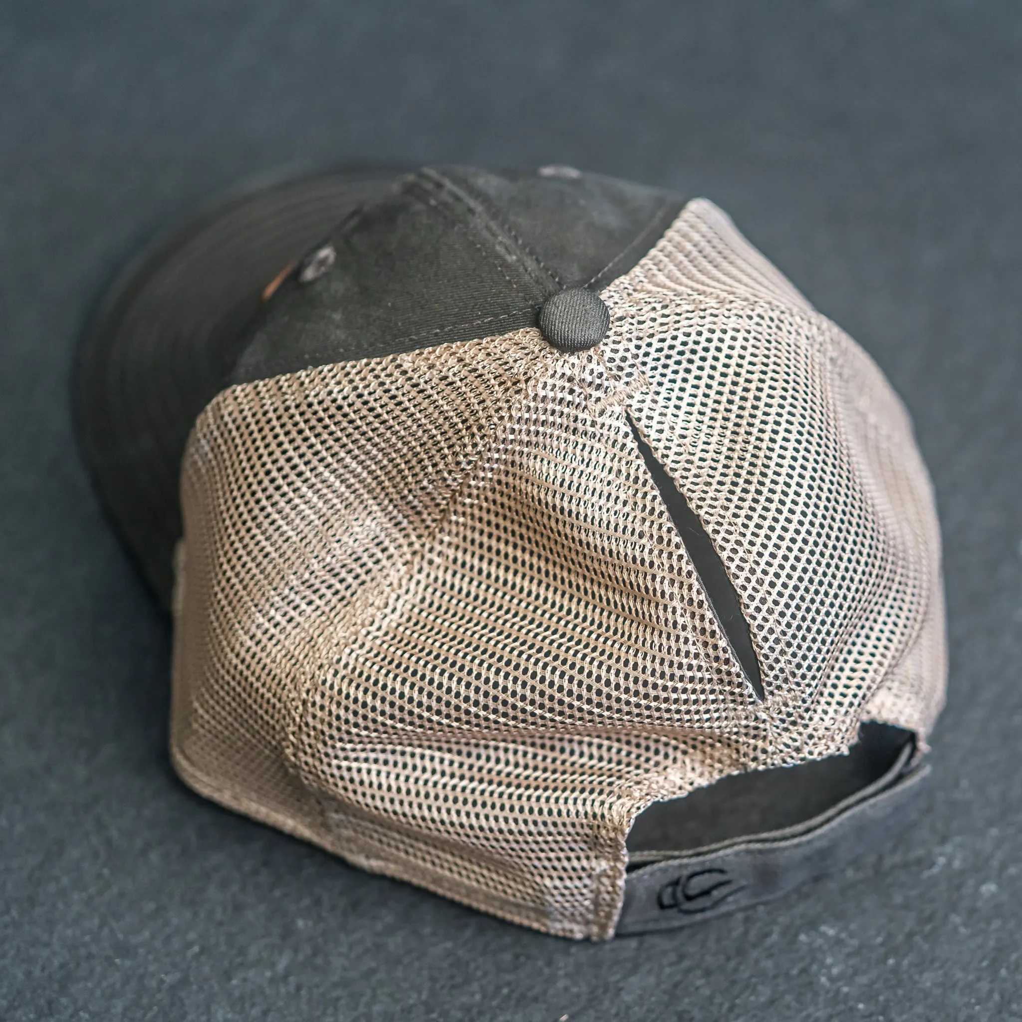 Leather Patch Ponytail Style Hat - Nevada Stamp