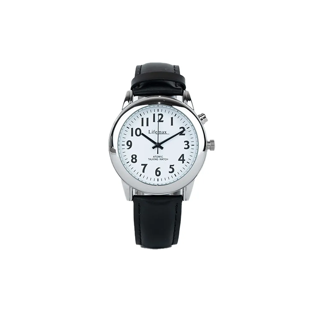 Lifemax RNIB Talking Atomic Watch for Ladies - Elegant Leather Strap, High Vision Dial, Time & Date Announcement