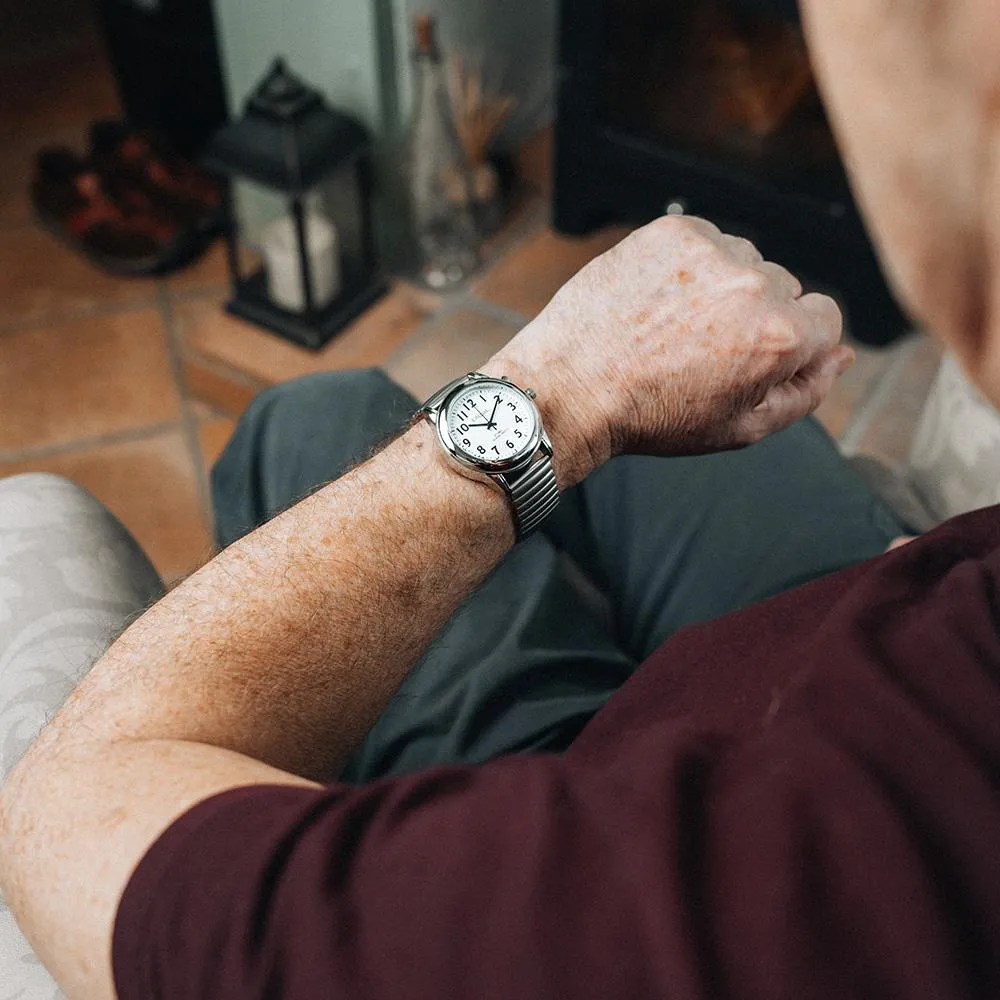 Lifemax RNIB Talking Atomic Watch for Ladies - Elegant Leather Strap, High Vision Dial, Time & Date Announcement