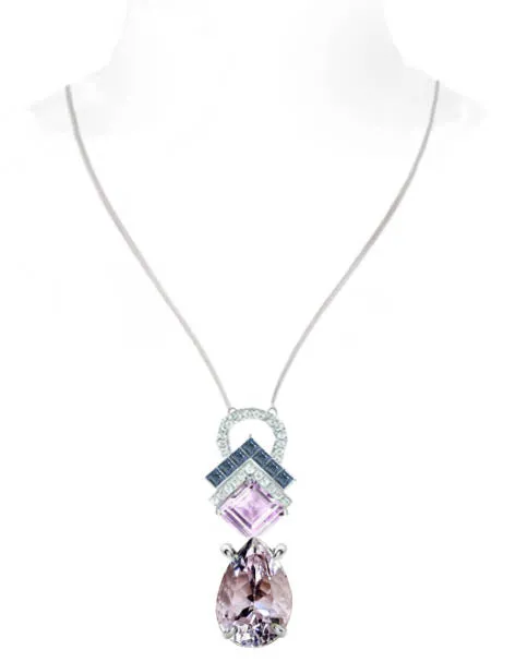Lovito Drop Necklace - Pink Pear W076