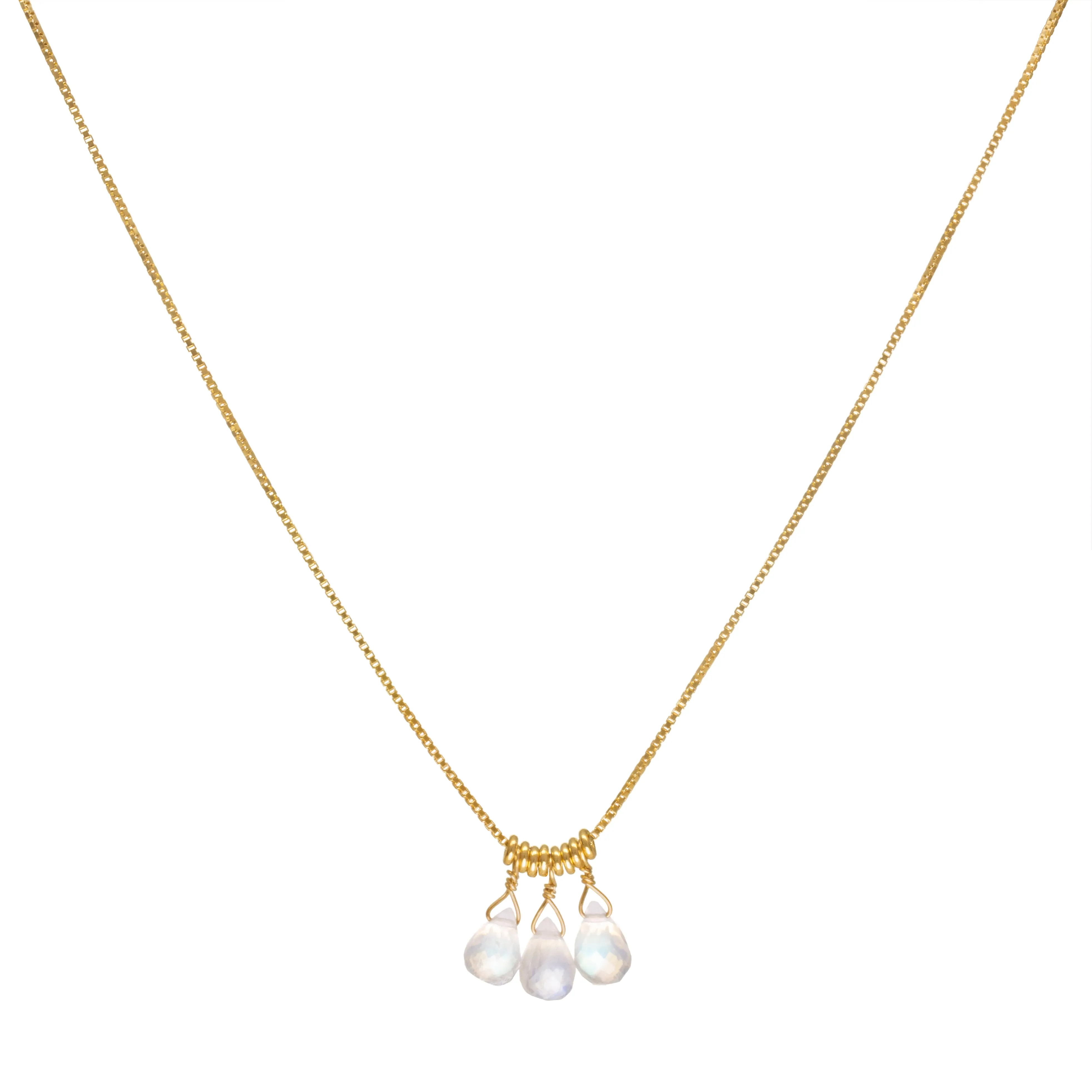 Luna' Moonstone Cluster Necklace
