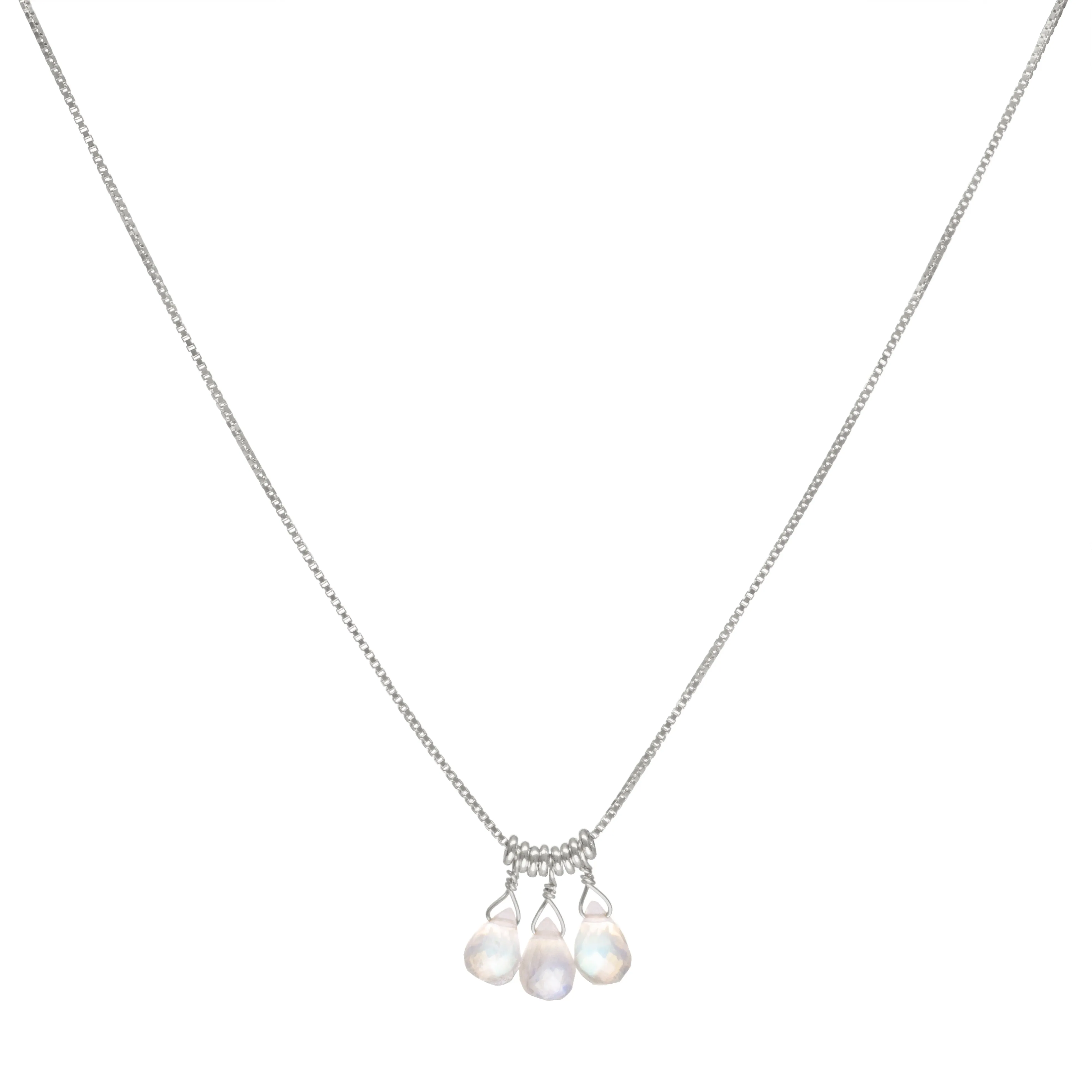 Luna' Moonstone Cluster Necklace