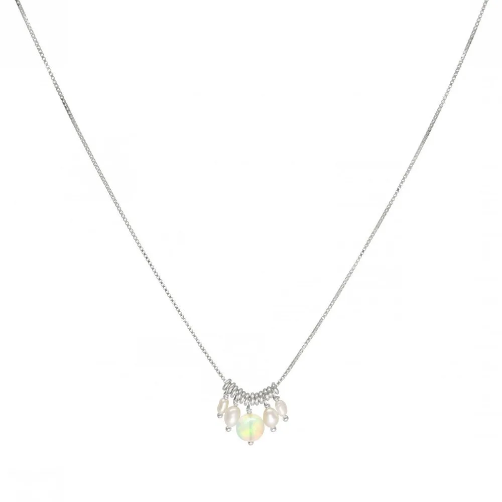 Luna Pearl & Opal Necklace
