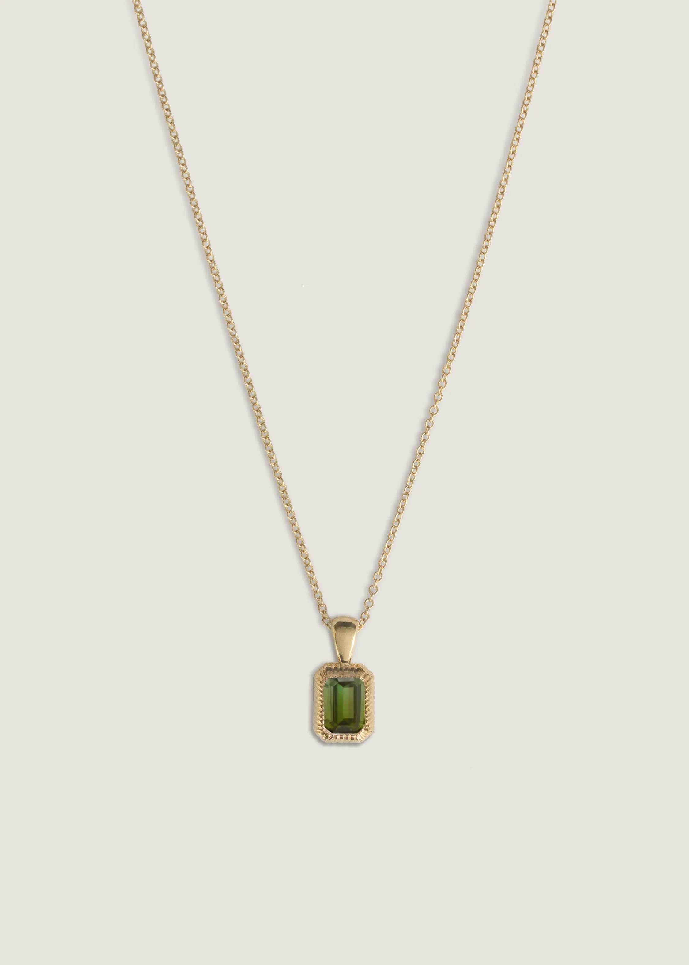 Lyra Emerald Cut Pendant Green Tourmaline