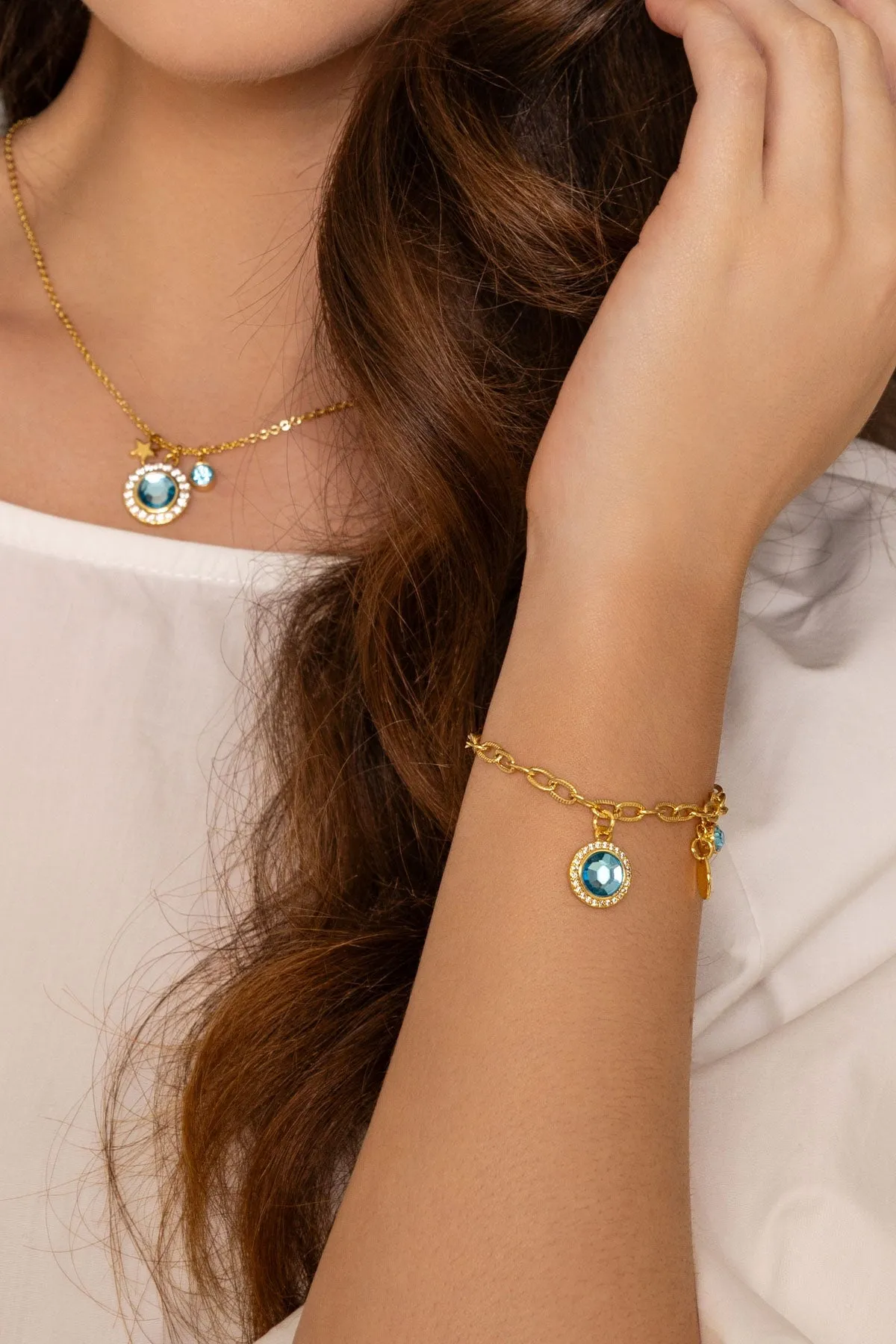 May Birthstone Charm Bracelet