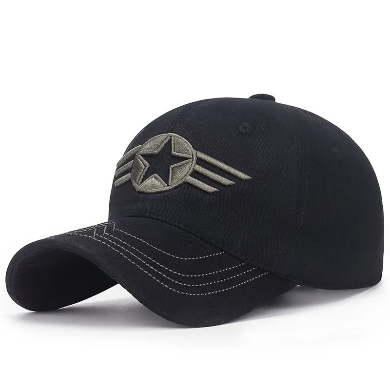 Men's Baseball Cap Women Snapback Hat Cotton Tactical Cap Black Camouflage Army Caps 3D Embroidery Bone Trucker