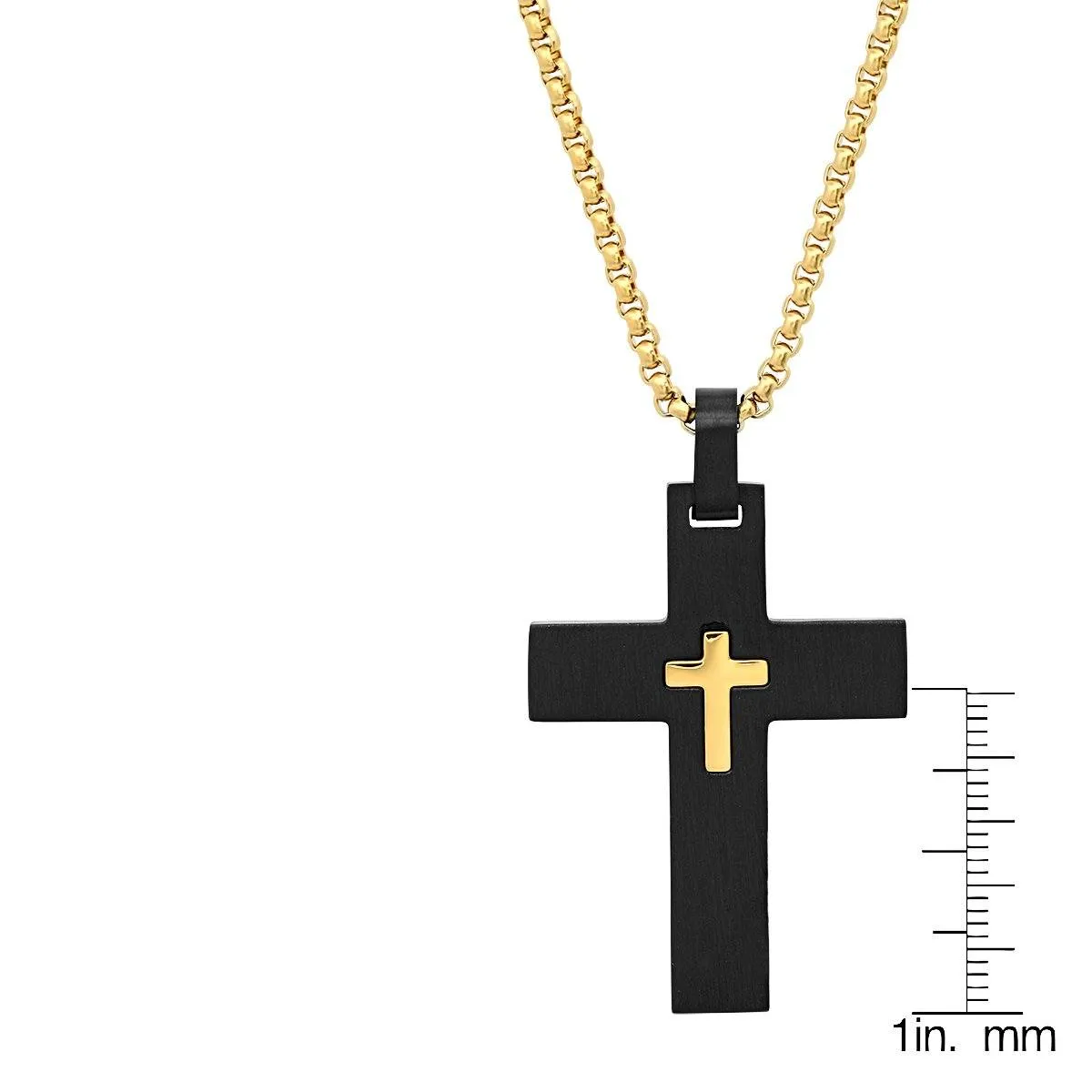 Men's IP Stainless Steel Cross Pendant